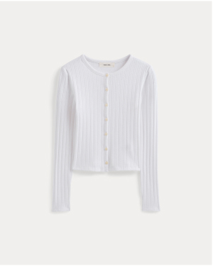 Image | Cardigan in Pointelle | White