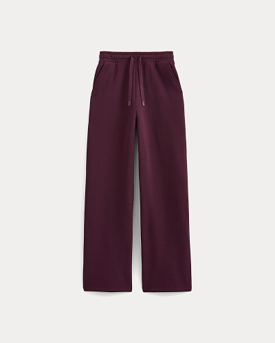 Image | Luxe Fleece Wide-Leg Sweatpant in Deep Plum