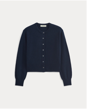 Image | Cashmere Cropped Cardigan | Navy