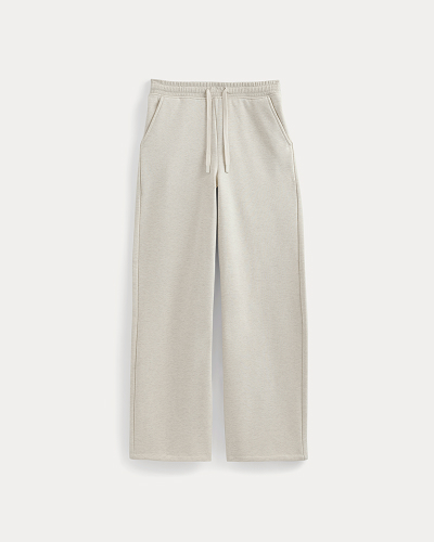 Image | Luxe Fleece Wide-Leg Sweatpant in Heathered Oat