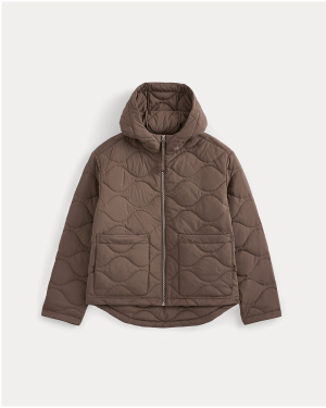 Image | Re:Cycled Nylon Hooded Liner in Deep Taupe