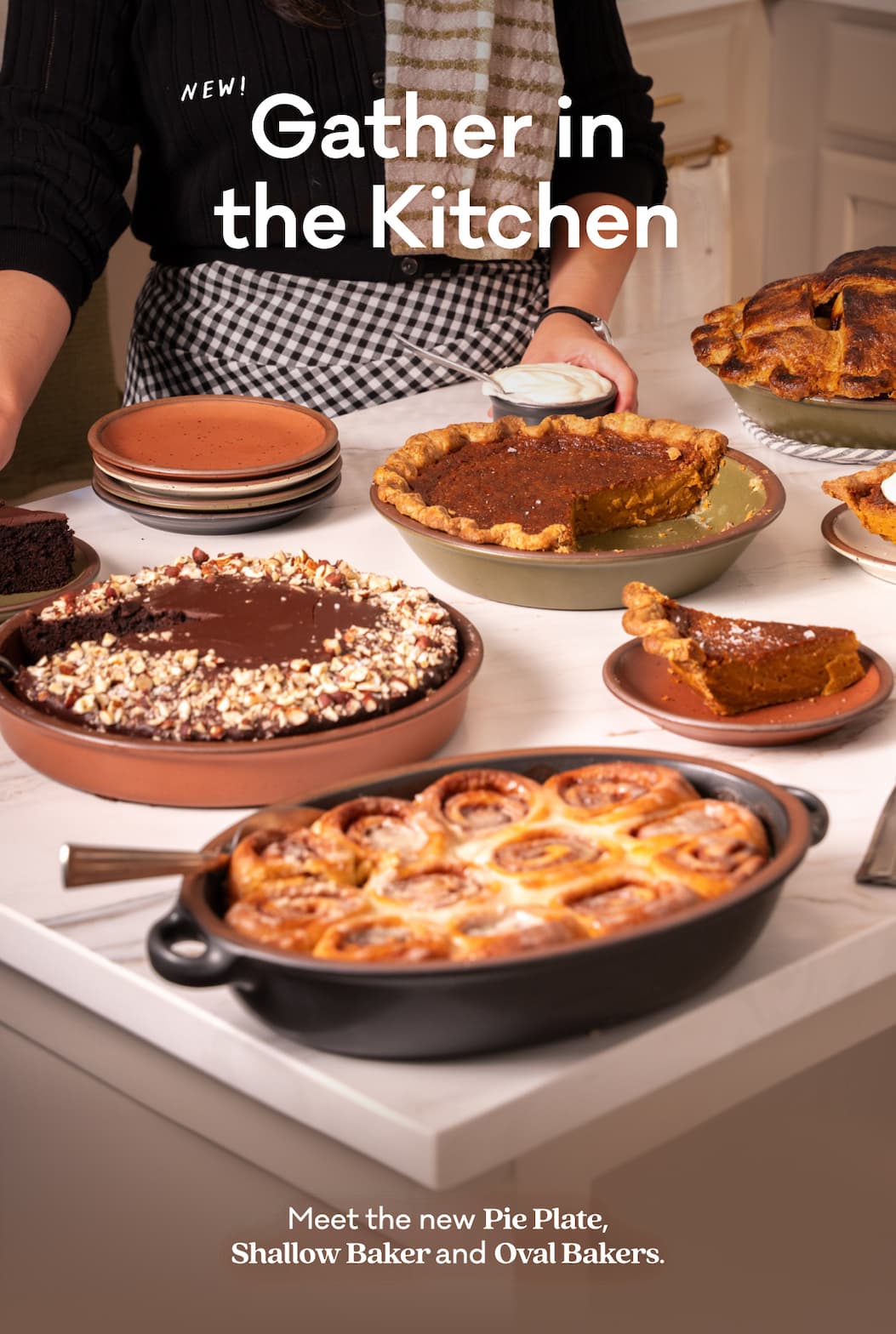 Gather in the Kitchen - Meet the new Pie Plate, Shallow Baker and Oval Bakers.