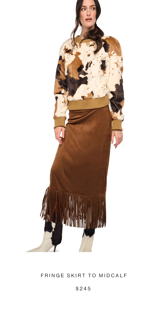 FRINGE SKIRT TO MIDCALF