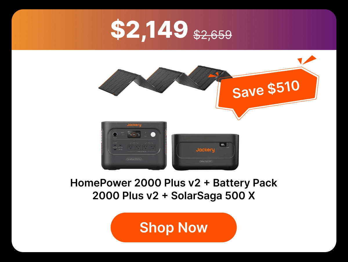 HomePower 2000 Plus v2 + Battery Pack2000 Plus v2 + SolarSaga 500 X
