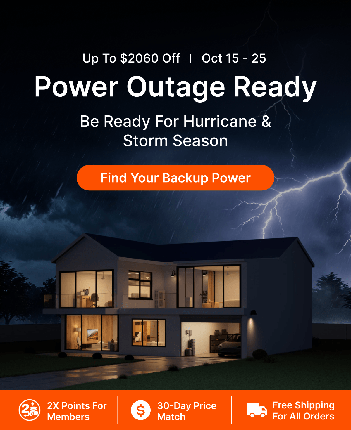Up to $2060 Off |  Oct 15 – 25 Power Outage Ready Be Ready for Hurricane & Storm Season