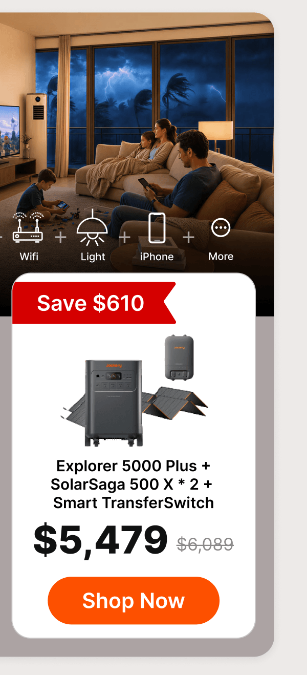 Explorer 5000 Plus +SolarSaga500 X * 2 *Smart TransferSwitch