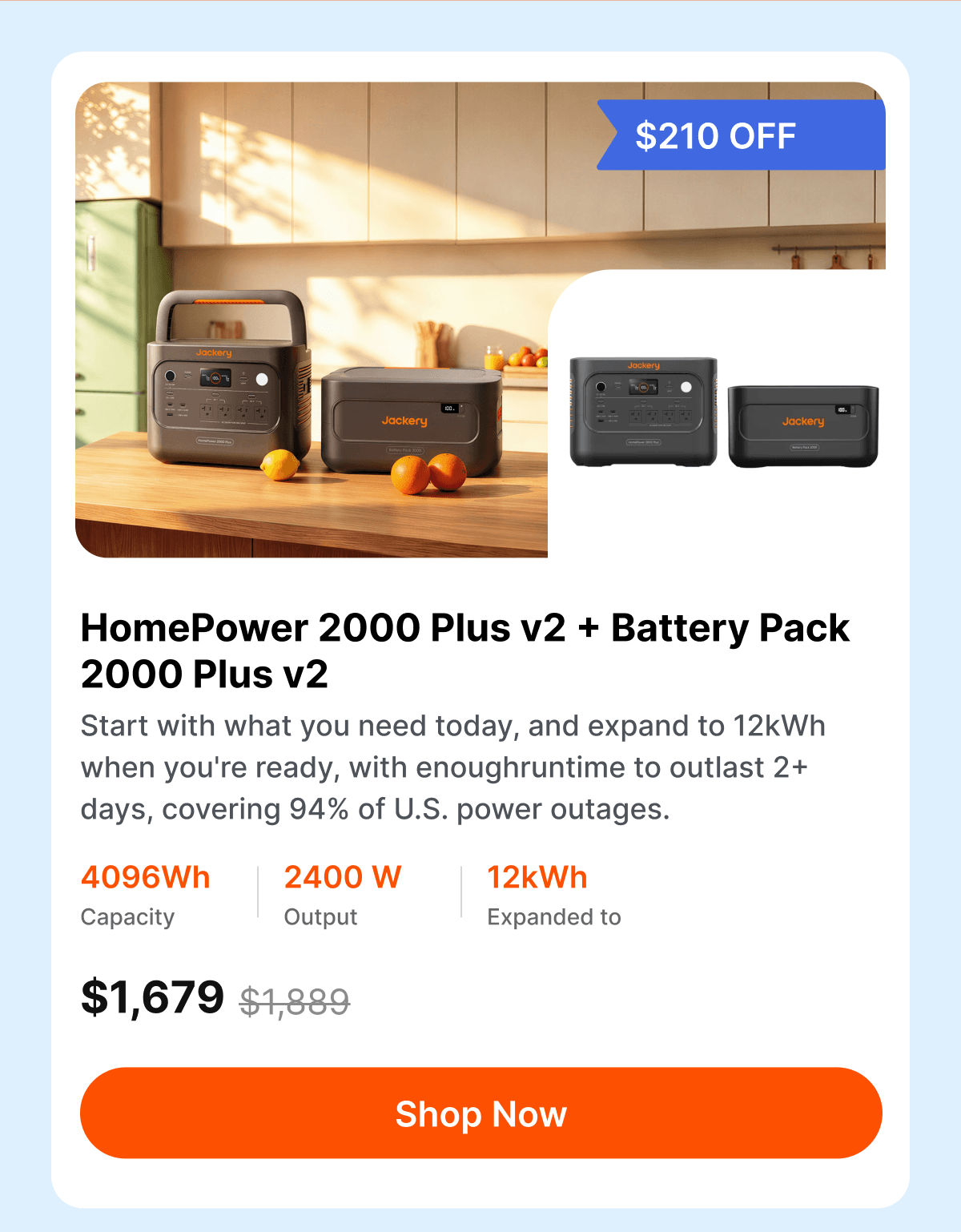 HomePower 2000 Plus v2 + Battery Pack 2000 Plus v2