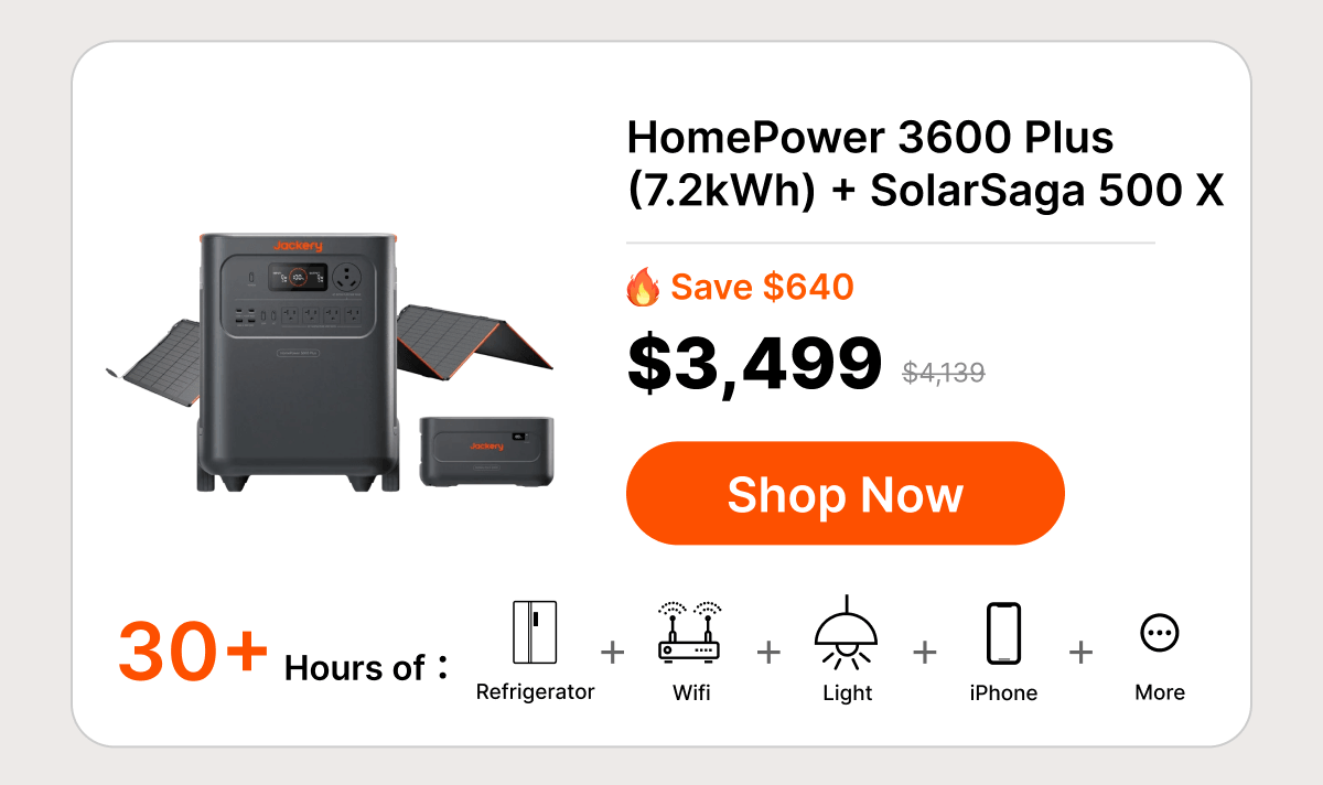 HomePower 3600 Plus(7.2kWh) + SolarSaga 500 X