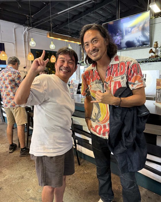Kei with actor Takehiro Hira, Lord Ishido in Shogun