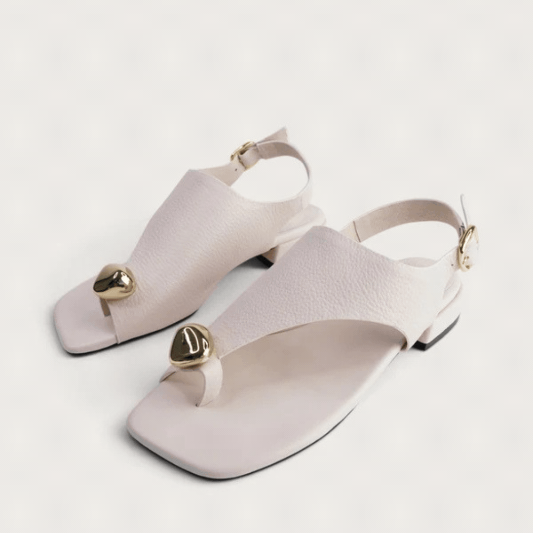 Shyanne Bone Leather Sandals - BRESLEY | Shouz