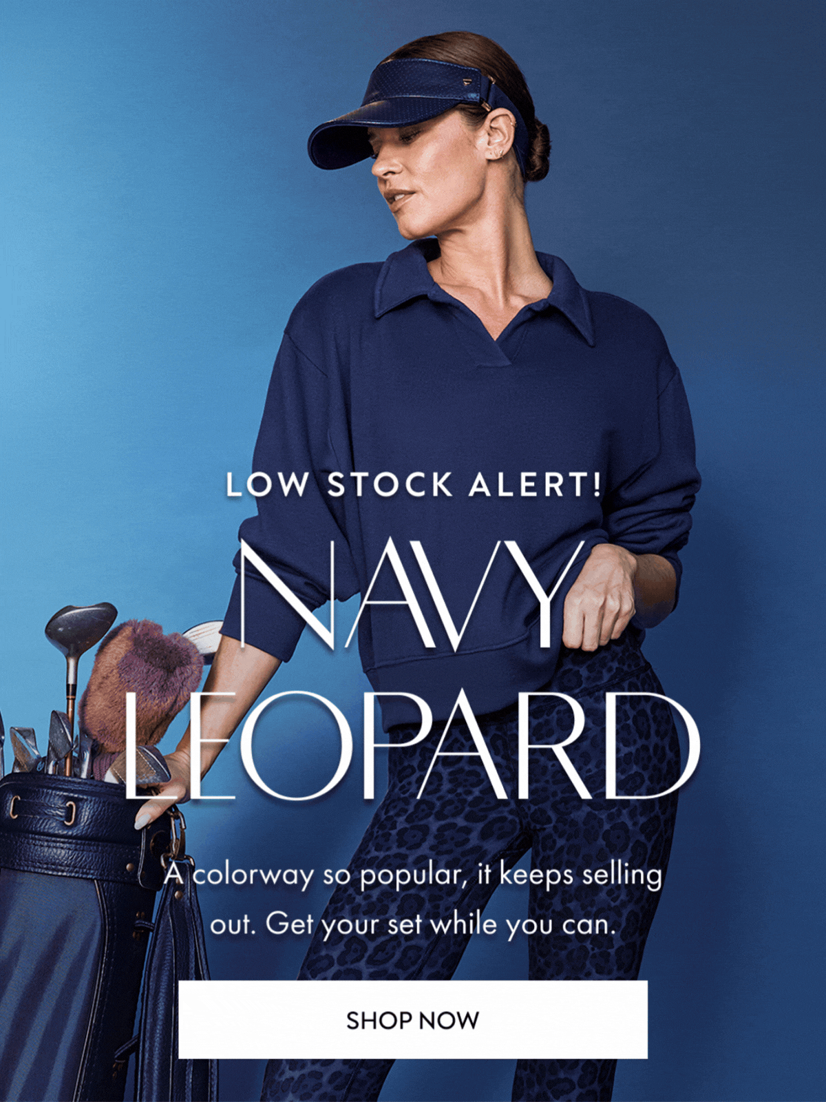 LOW STOCK ALERT! NAVY LEOPARD A colorway so popular, it keeps selling out. Get your set while you can. SHOP NOW