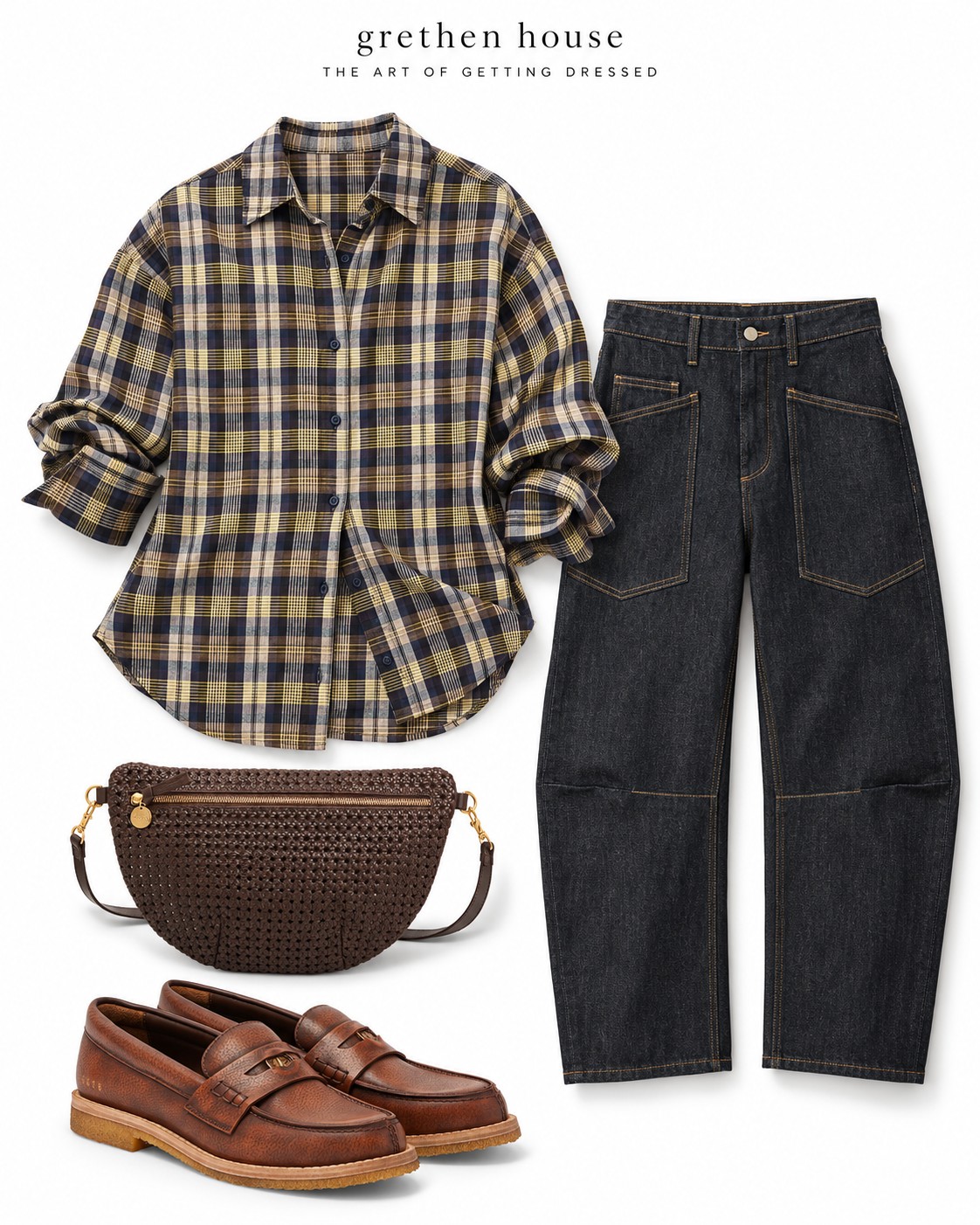 Plaid + denim