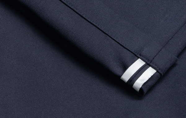 navy fabric showing reflective tape
