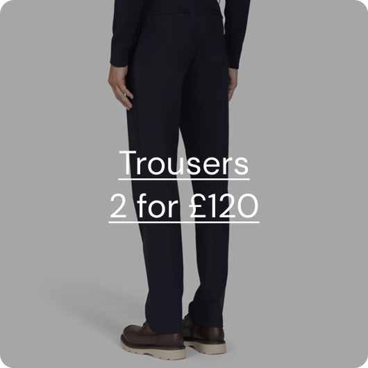 man wearing navy trousers