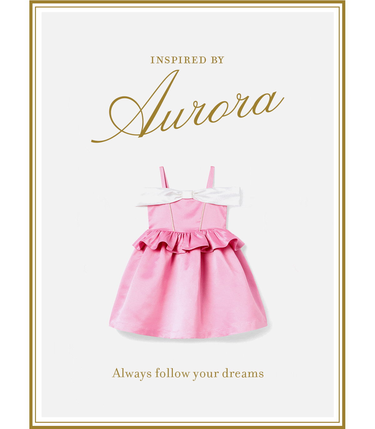 Pink Aurora-inspired girls' dress with white bow - Inspired by Aurora - Always follow your dreams