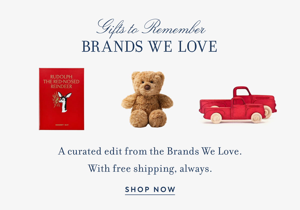 Rudolph the Red-Nosed Reindeer book, teddy bear, and red wooden toy truck - Gifts to Remember - BRANDS WE LOVE - A curated edit from the Brands We Love. With free shipping, always. - SHOP NOW