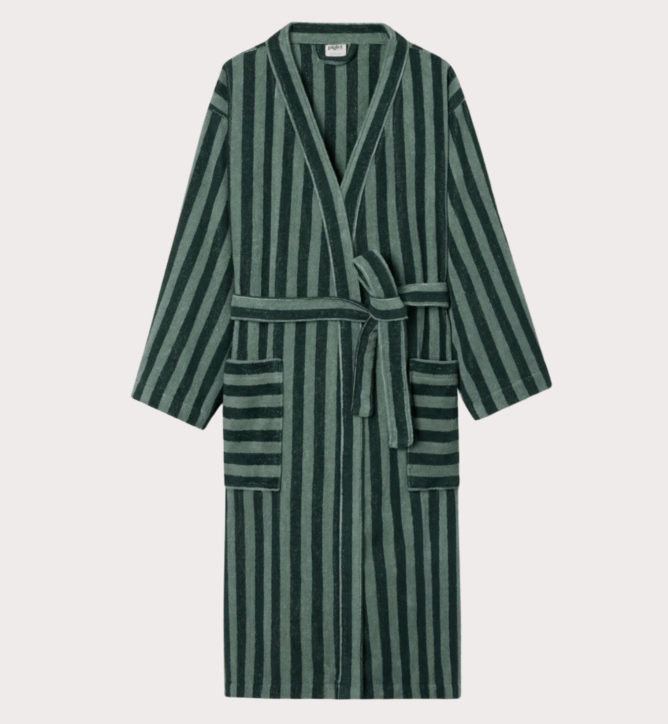 Pine Green Pembroke Stripe Cotton Robe