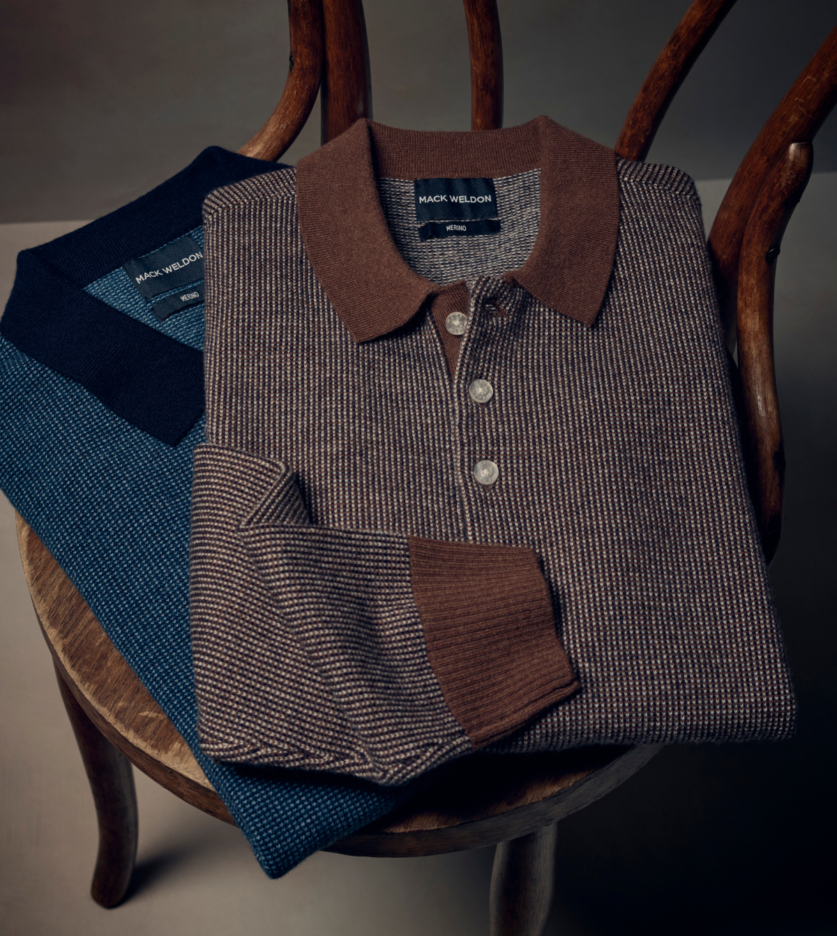 Merino Long Sleeve Sweater Polo