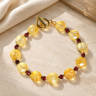 The Citrine Dream Confidence And Abundance Bracelet with warm citrine stones.