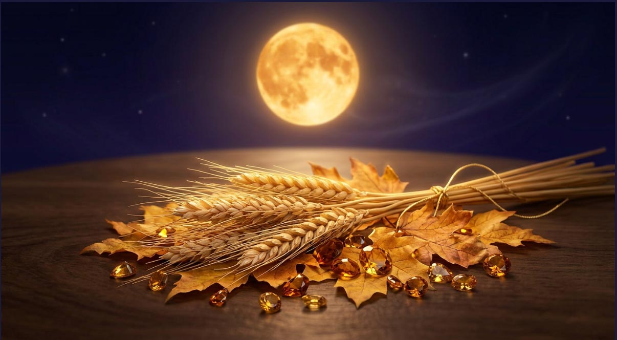 Harvest Moon Blessing hero image for abundance, rewards and recognition.