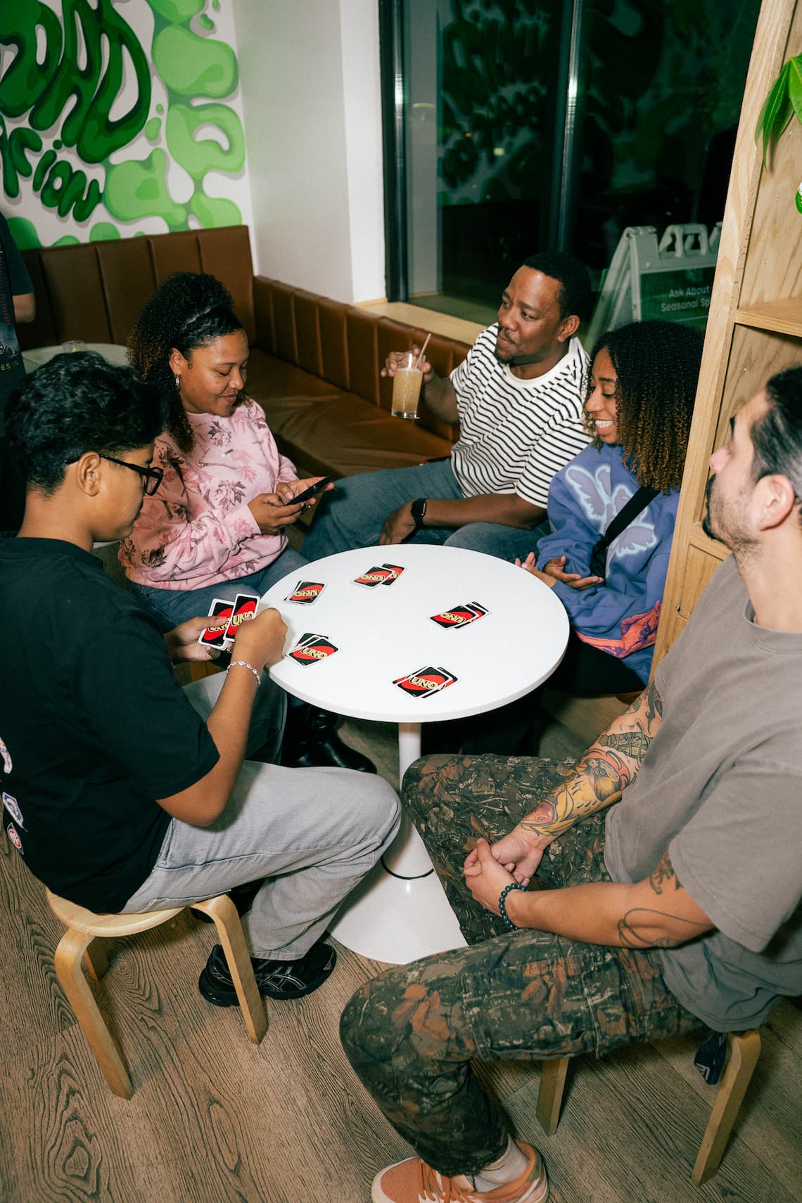 A game of UNO at the launch party