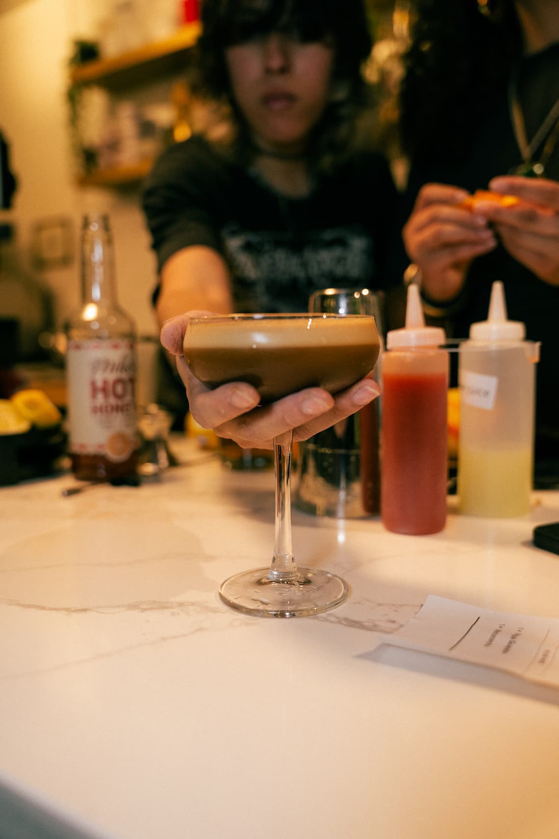 An espresso martini served at the bar