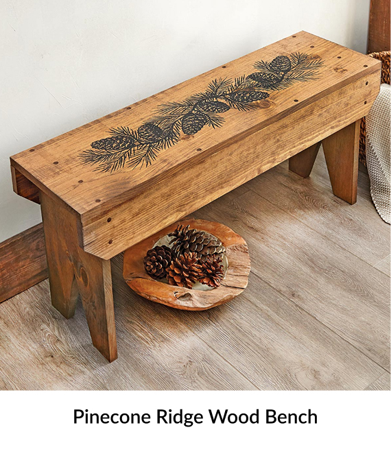 Pinecone Ridge Wood Bench