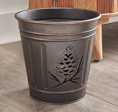 Pinecone Ridge Metal Waste Basket