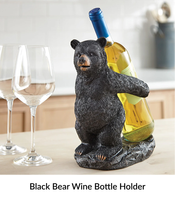 Black Bear Wine Bottle Holder