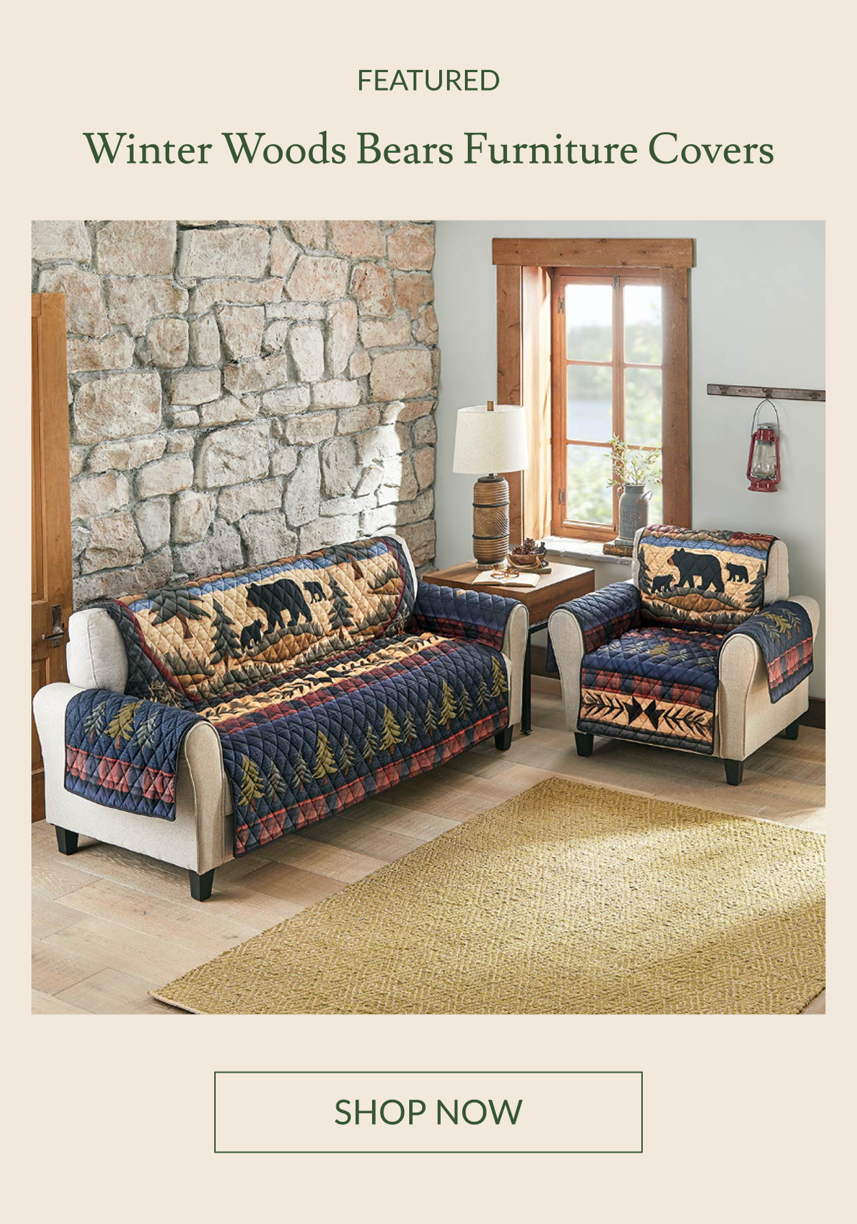 Featured: Winter Woods Bears Furniture Covers | Shop Now