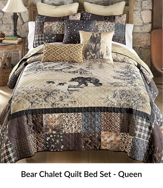 Bear Chalet Quilt Bed Set - Queen