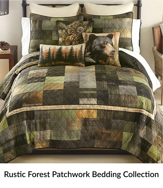 Rustic Forest Patchwork Bedding Collection
