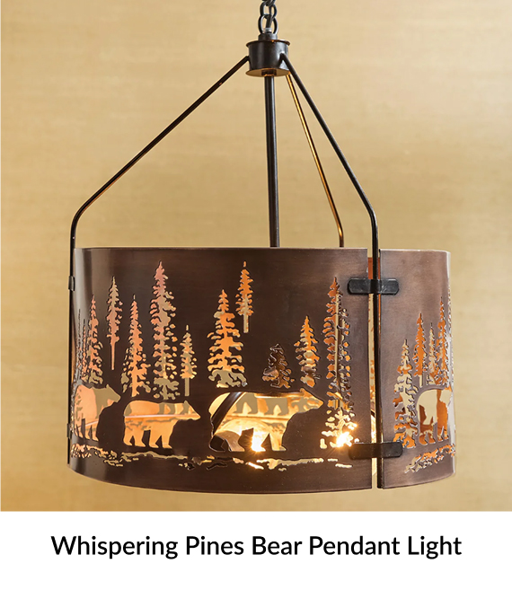 Whispering Pines Bear Pendant Light