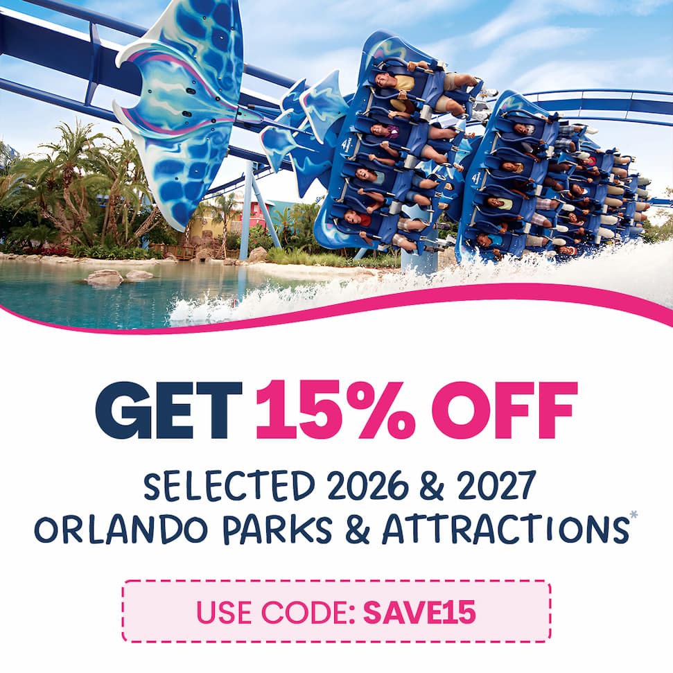 15% off selected 2026 & 2027 Orlando Parks & Attractions*