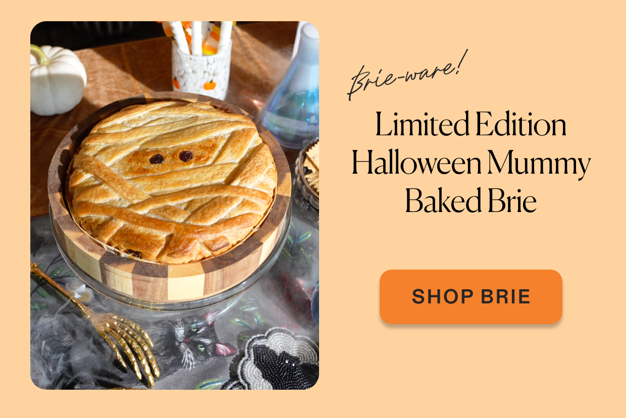 Click to shop Halloween mummy baked brie