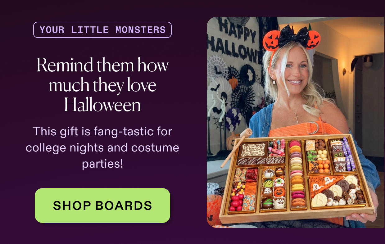 Remind your little monsters how much they love Halloween, click to shop boards