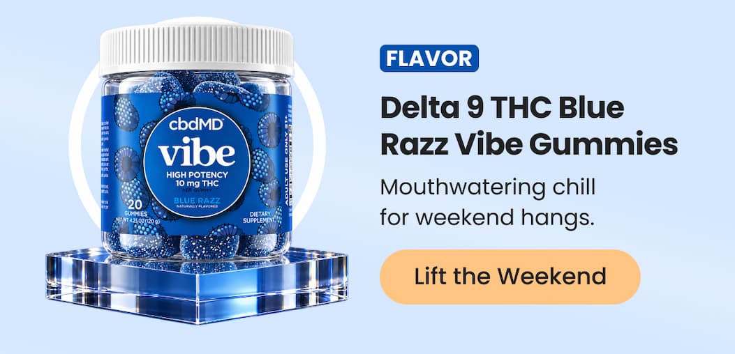 Delta 9 THC Blue Razz Vibe Gummies