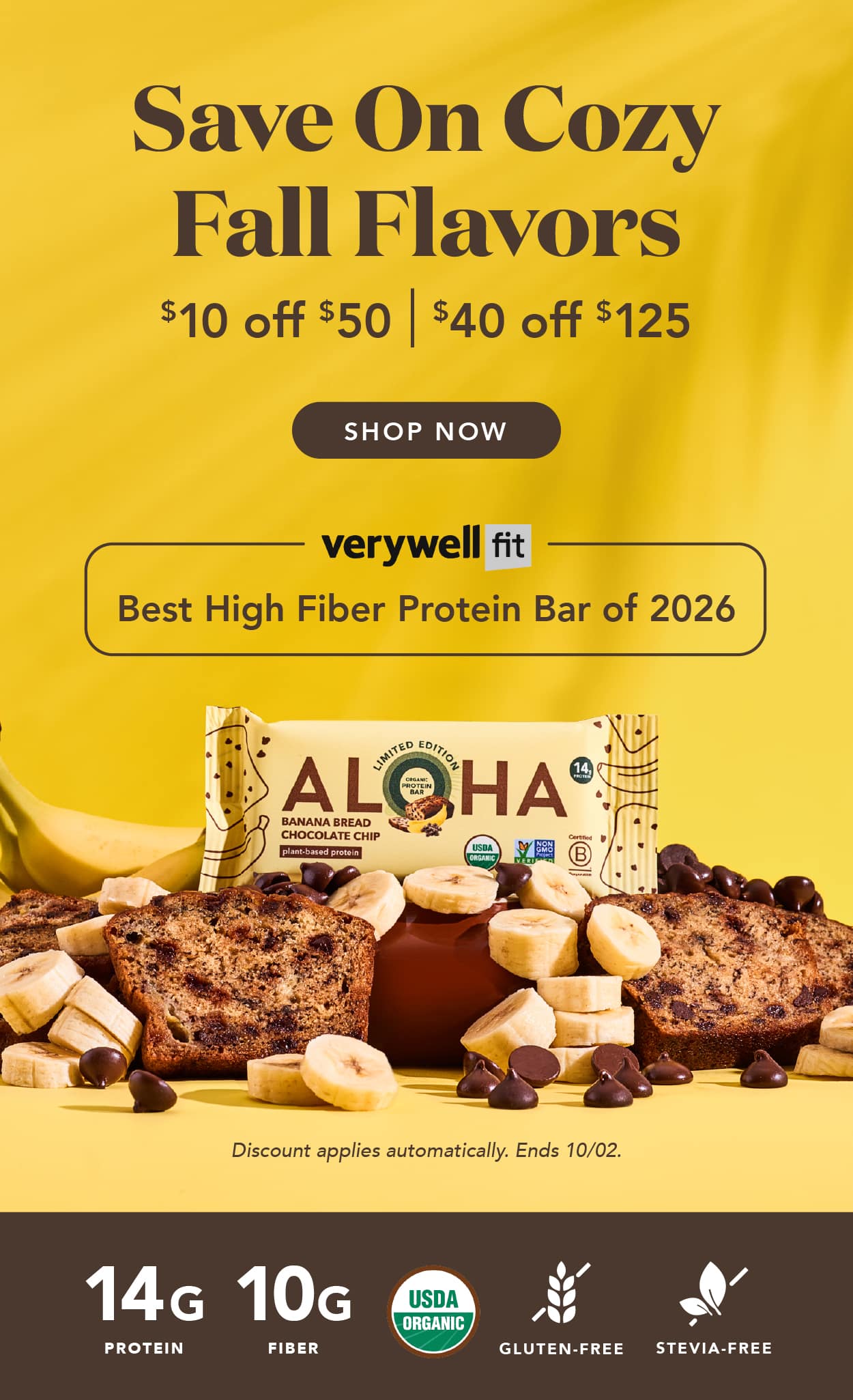 Save on cozy fall flavors. Get $10 off $50 or $40 off $125! Ends 10/2