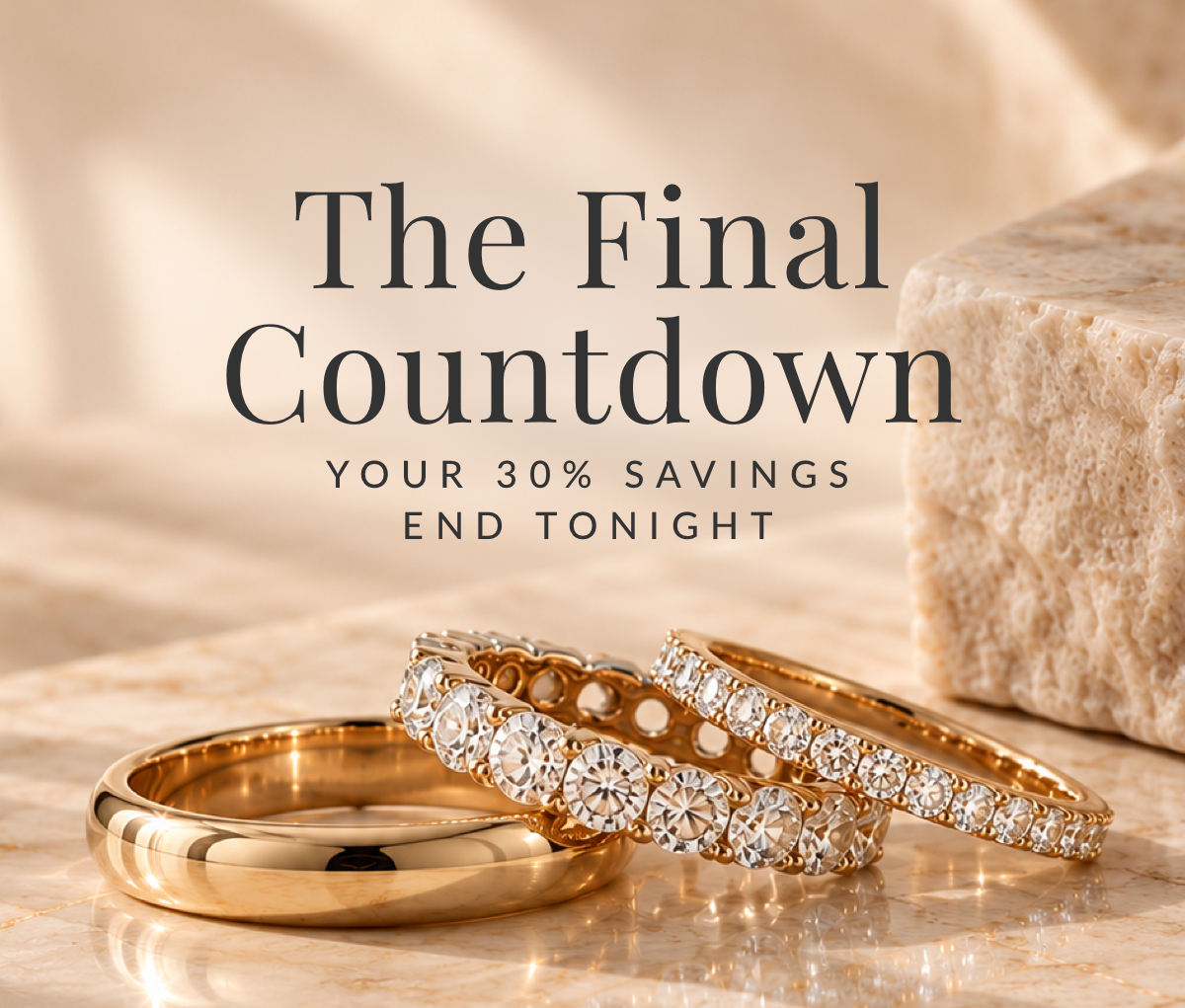 30% off wedding rings ends tonight