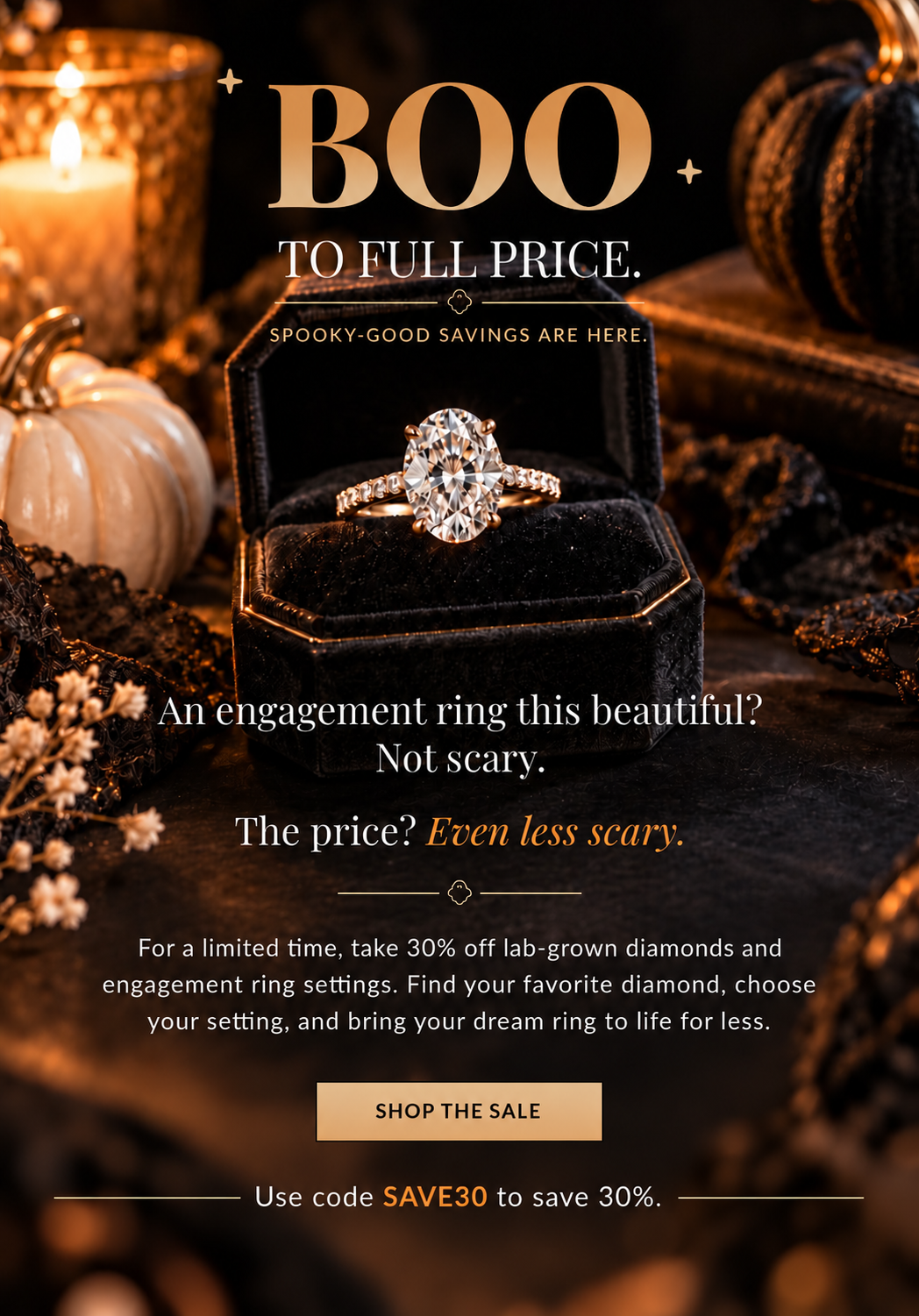 30% off lab grown diamonds and engagement ring settings