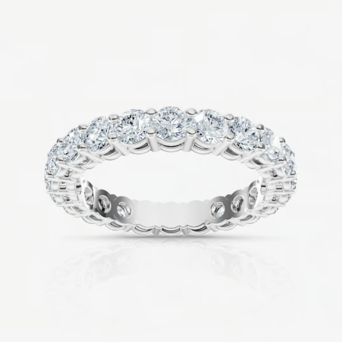 Round Shared Prong Lab-Grown Diamond Eternity Band Platinum