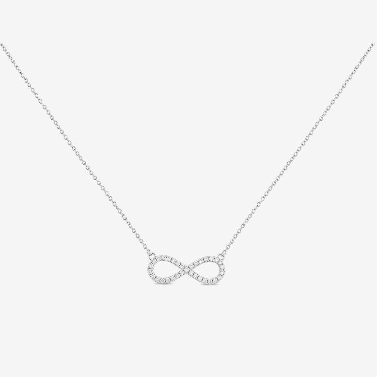 Infinity Lab-Grown Diamond Pendant Necklace in 14kt White Gold