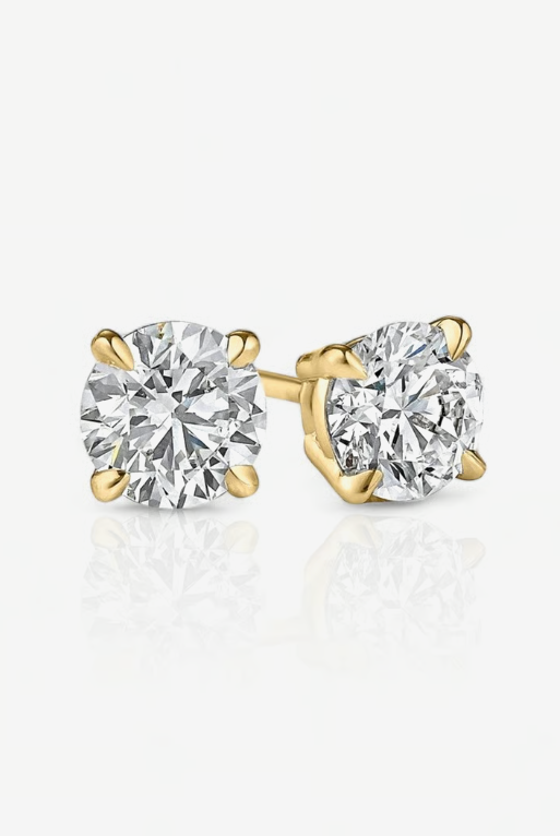 1.50 ctw round lab grown diamond stud earrings