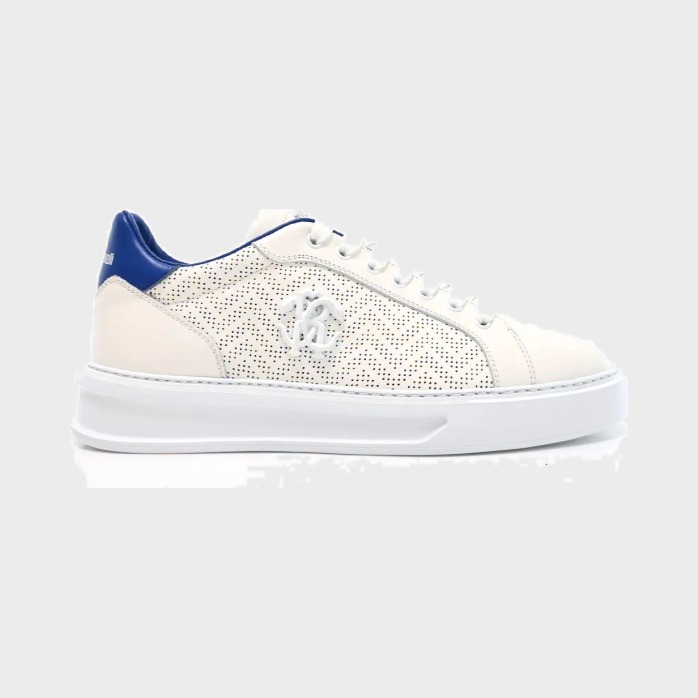 Roberto Cavalli men's white leather sneakers at Century 21 NYC