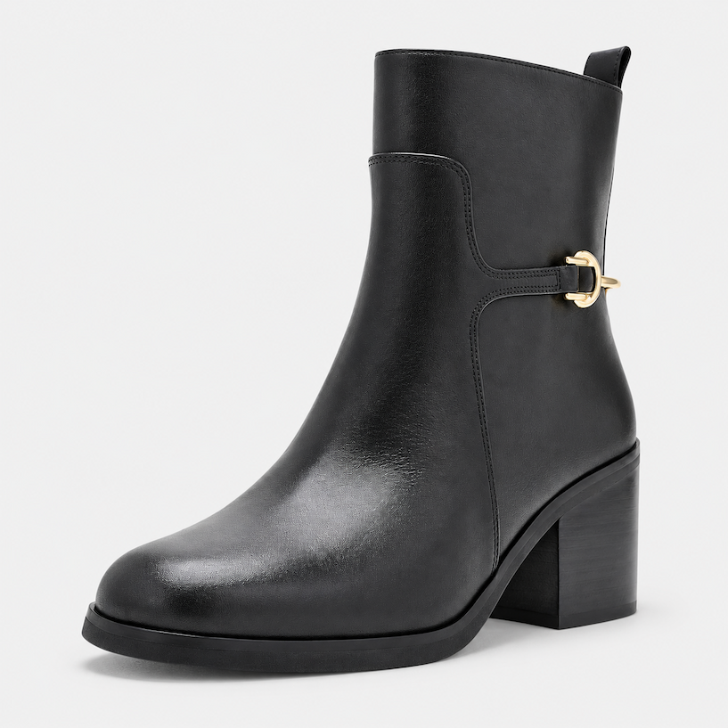 Stuart Weitzman women's black leather ankle boots at Century 21 NYC
