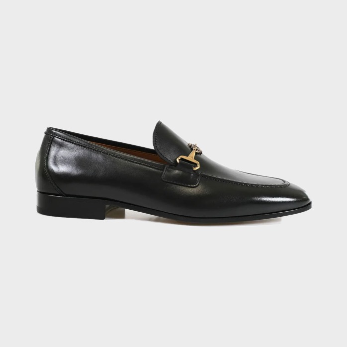 Roberto Cavalli men's black leather bit loafers at Century 21 NYC