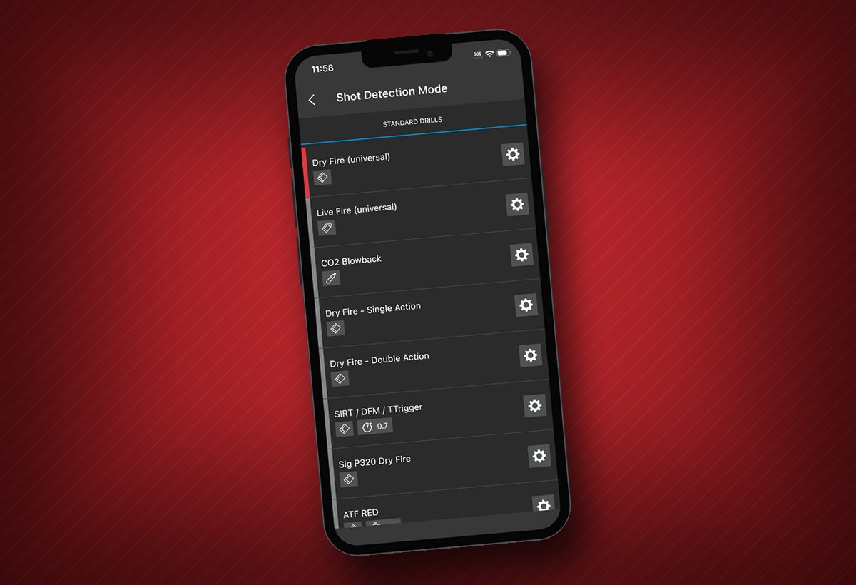 Full Shot Detection Mode list in the MantisX app
