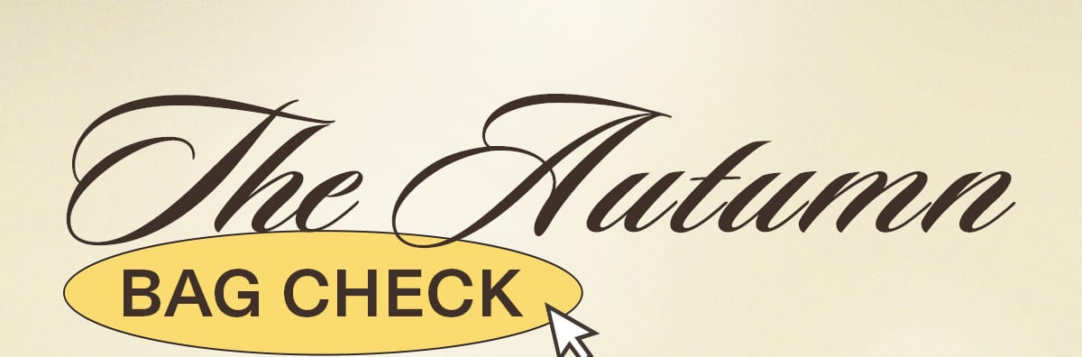 The Autumn Bag Check logo in elegant script above a yellow oval.