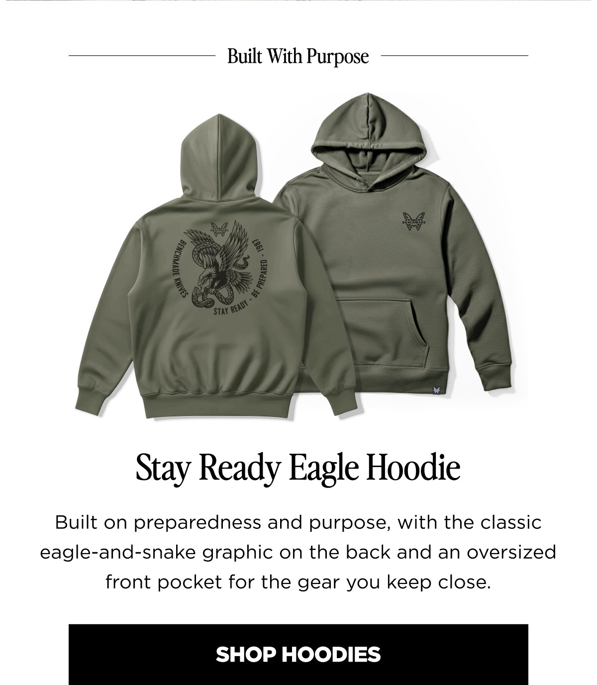 Stay Ready Eagle Hoodie Built on preparedness and purpose, with the classic eagle-and-snake graphic on the back and an oversized front pocket for&hellip;