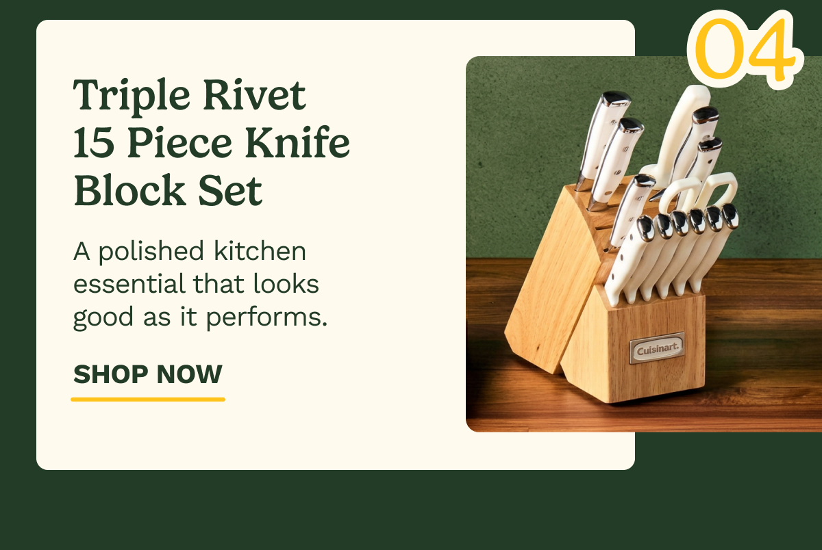 Triple Rivet 15 Piece Knife Block Set | A polished kitchen essential that looks good as it performs. | SHOP NOW